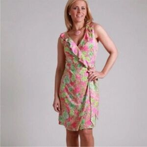 Lilly Pulitzer Hayden Paint My Petals Silk Blend Wrap Dress